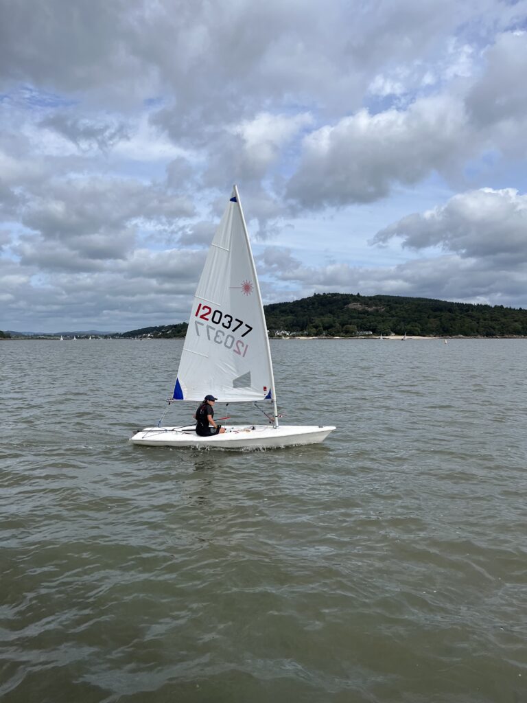 A laser dinghy sailor